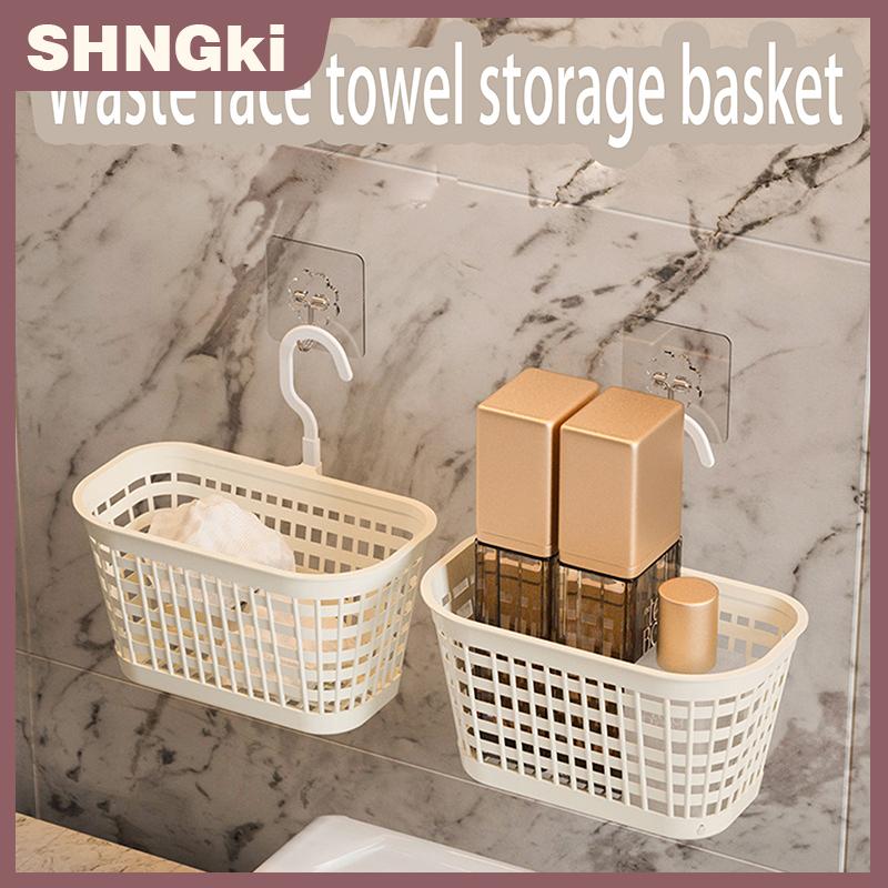 SHNGki Trắng Treo Tường Chất Thải Trên Khuôn Mặt Khăn Đa Chức Năng Không Có Đấm Thoát Nước Lưu Trữ Hộp Đồ Lặt Vặt Lưu Trữ Giá