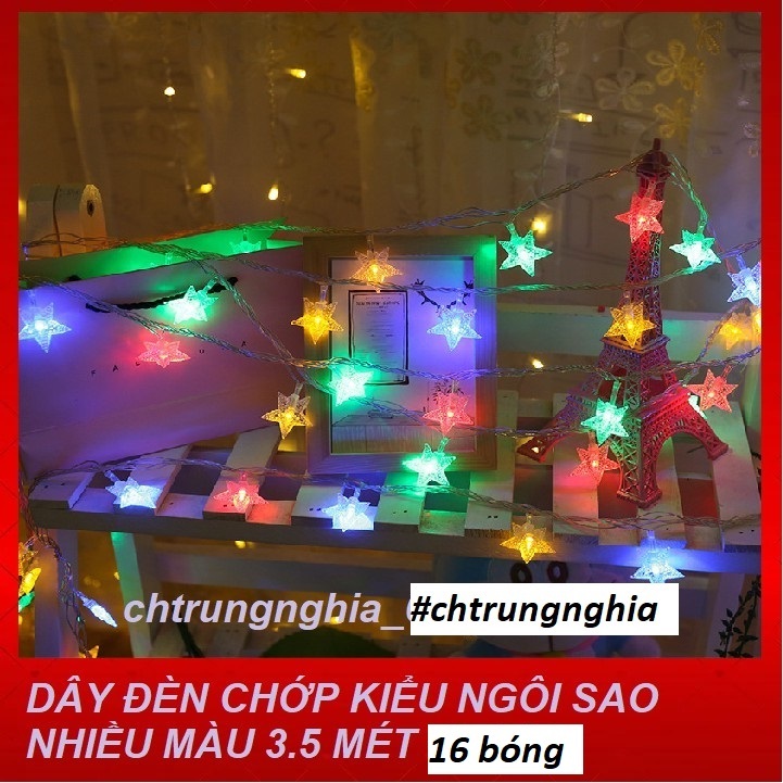 DÂY ĐÈN CHỚP KIỂU NGÔI SAO NHIỀU MÀU 3 MÉT 14 SAO