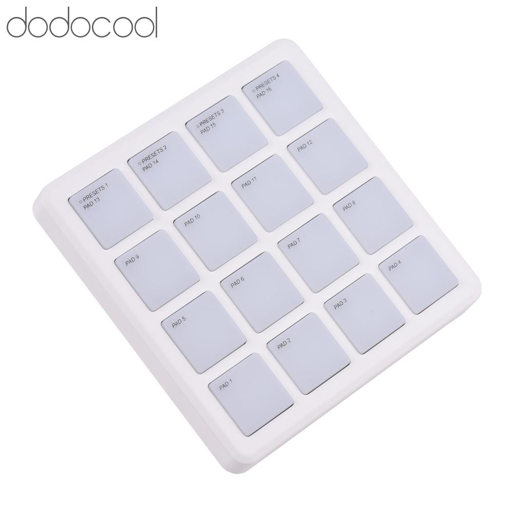 Dodocool FAPAO Bộ điều khiển MIDI 16 Miếng đệm đèn nền RGB nhạy tốc độ Bàn phím MIDI Máy đánh bại Kết nối BT Bộ đệm MIDI di động Sắp xếp nhạc DJ Bộ điều khiển bàn phím chuyên nghiệp cho người mới bắt đầu