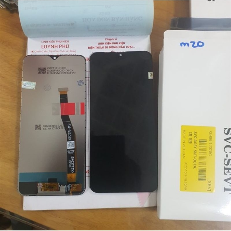 Màn hình samsung M20 M205F zin tặng keo dán