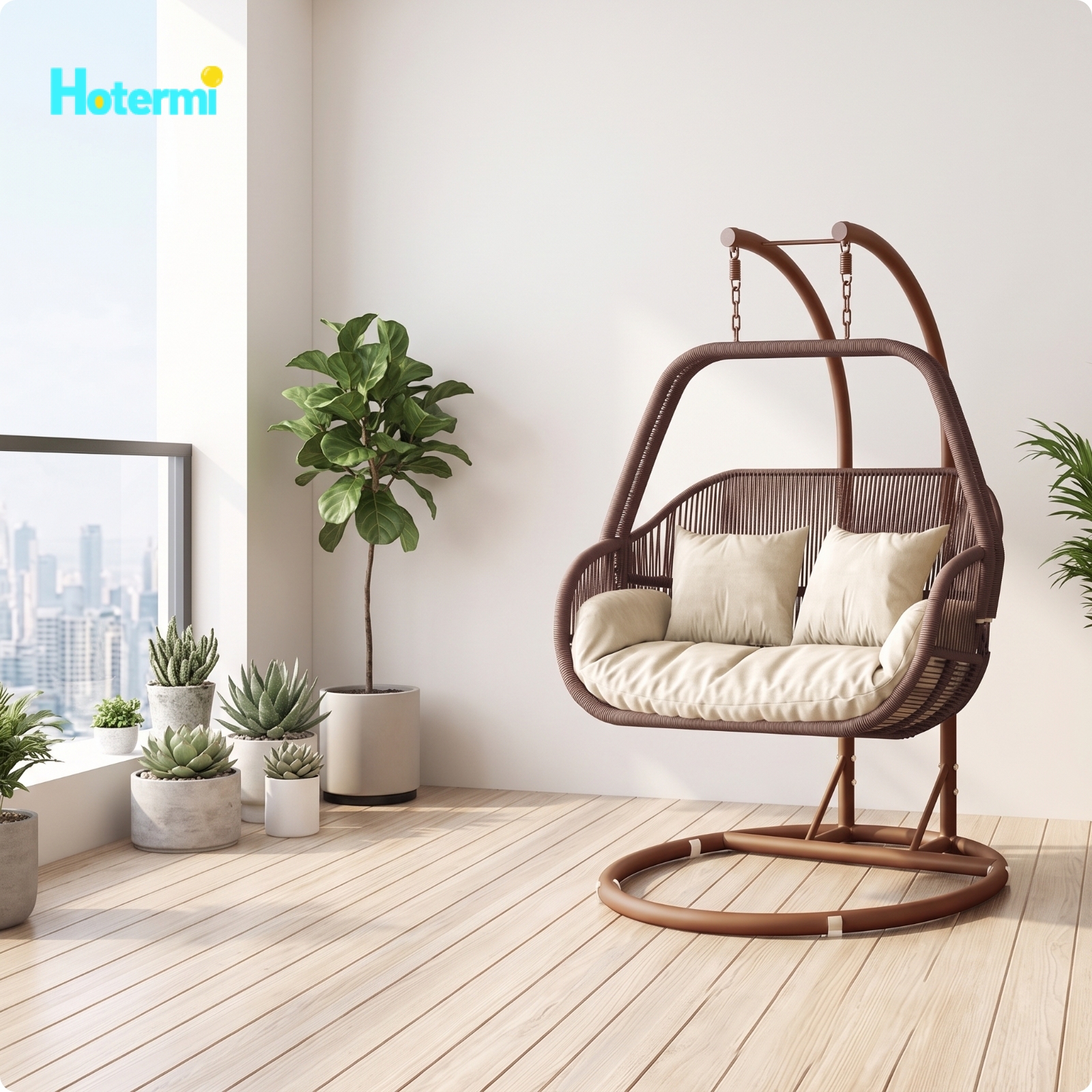 footful Heavy-Duty Egg Chair with Stand Freestanding Hanging Chair with Stand Outdoor Furniture Indoor for Balcony ราคา 123,127 บาท*ส่งฟรี