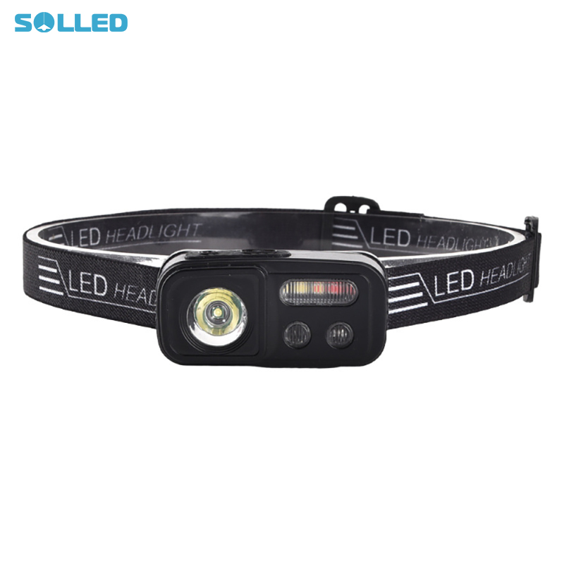 Camping Headlight With Inductive Switch Waterproof Dual Light Source Long Lasting, 30°-angle Free Adjustment Flashlight For Outdoor Emergency, Camping, Home