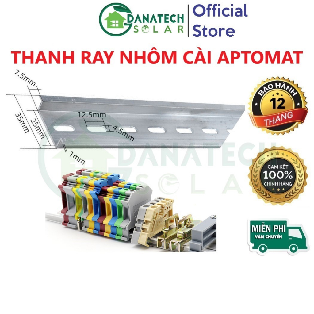 Thanh ray nhôm cài aptomat lắp tủ điện | Thanh DIN C45