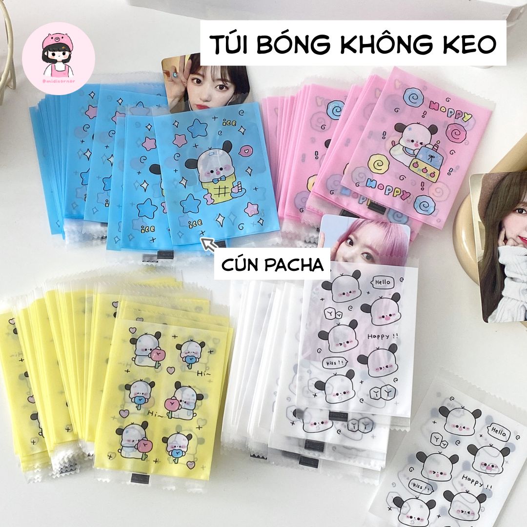 Set 20 Túi Hàn Miệng Cún Pacha Không Keo Gói Hàng Niêm Phong Midi Corner