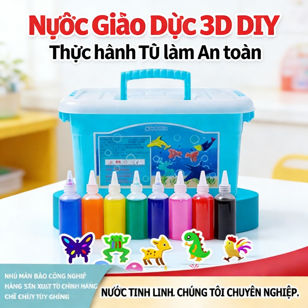 Mô phỏng sinh vật biển 3D, Rèn luyện phát triển giác quan, Bộ đồ chơi DIY Nàng tiên nước kỳ diệu dành cho trẻ em từ 3-8 tuổi, Thí nghiệm khoa học dưới nước, Quà tặng thủ công tương tác giữa cha mẹ và con cái, Đồ thủ công bằng đất sét pha lê