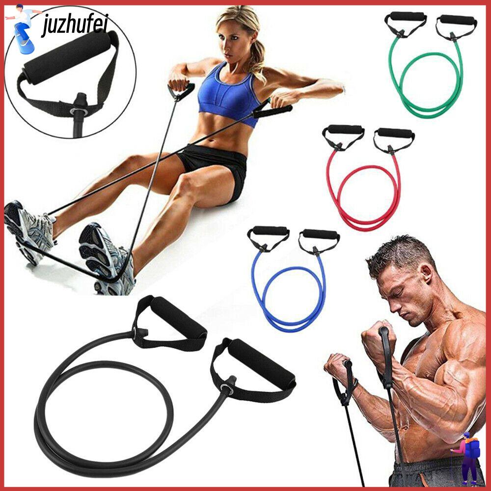 1pc 120cm Dây luyện cơ bắp tại nhà có tay cầm tập yoga tập gym giá tốt - INTL Dây kéo Yoga Dây kháng đàn hồi Thể dục Tập luyện Ống tập thể dục Đào tạo thực hành Cao su kéo dài