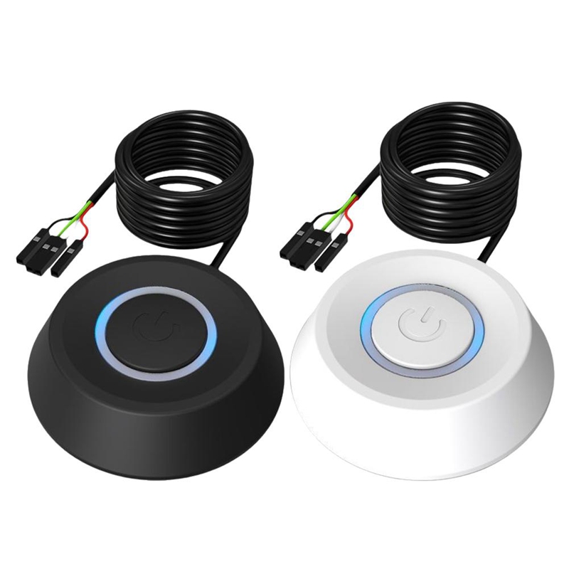 1.8m Computer Desktop Switch PC Motherboard External Start Power On/Off Button Extension Cable Round Startup Switch
