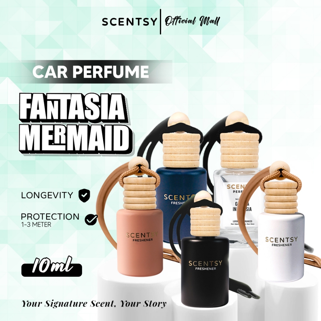SCENTSY Parfum Mobil FANTASIA MERMAID Pengharum Anti Mual 10ml Pewangi Ruangan Kantor Toilet Kamar tidur Lemari Inspired by Fragrance Aroma Terapi Mewah Parfum Gantung Capit Jepit AC Aksesoris Mobil Harga 17,950 rupiah*Gratis Ongkir