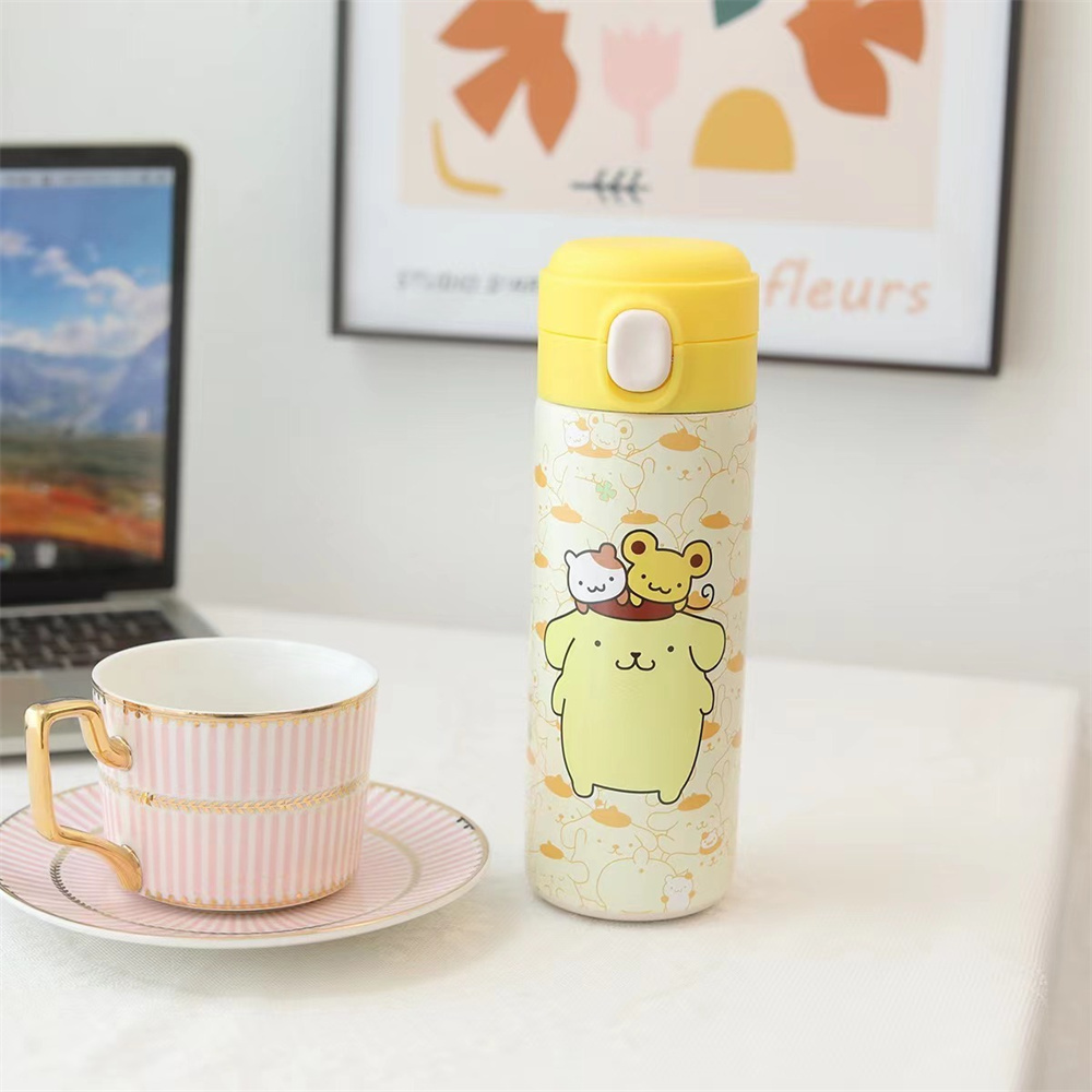 Ready Stock Sanrio Cartoon Insulated Cup Kulomi Stainless Steel Direct Drinking Cup Portable Leak Proof Water Cup Childrens Gift