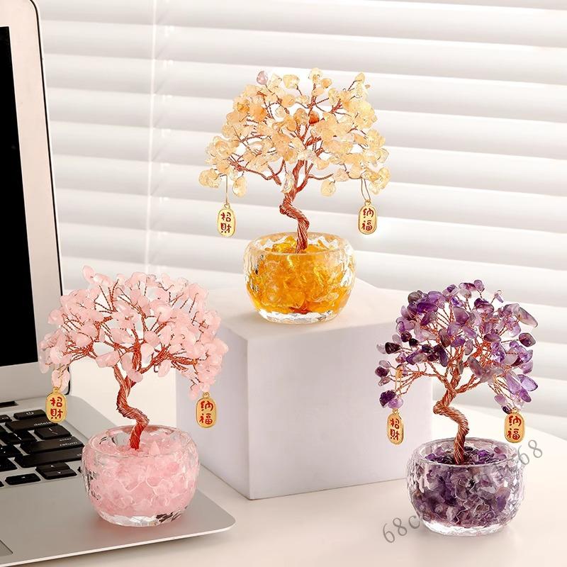 Đồ trang trí máy tính để bàn của Crystal Wealth Cây - trang trí phong thủy cho nhà văn phòng