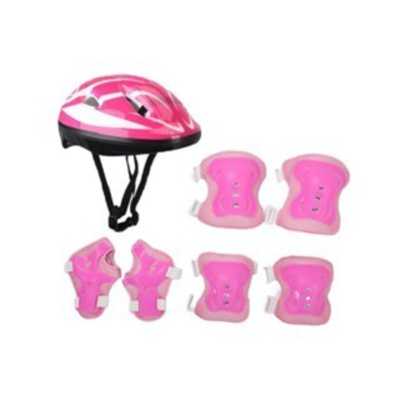 Kids Safety Helmet Knee Elbow Pad Set Roller Skating Cycling Skateboard Protective Gear Children Outdoor Topi Keselamatan