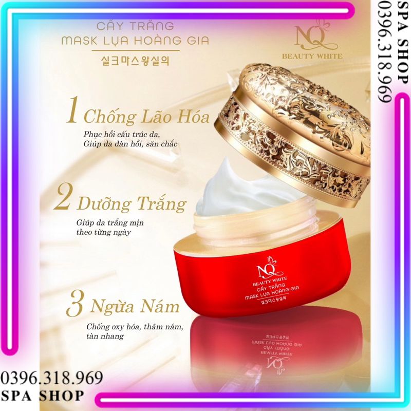 Cấy Trắng Lụa Hoàng Gia. Mask Lụa Hoàng Gia Cấy tràng lụa như quỳnh, căng bóng trăng da giảm thâm nám