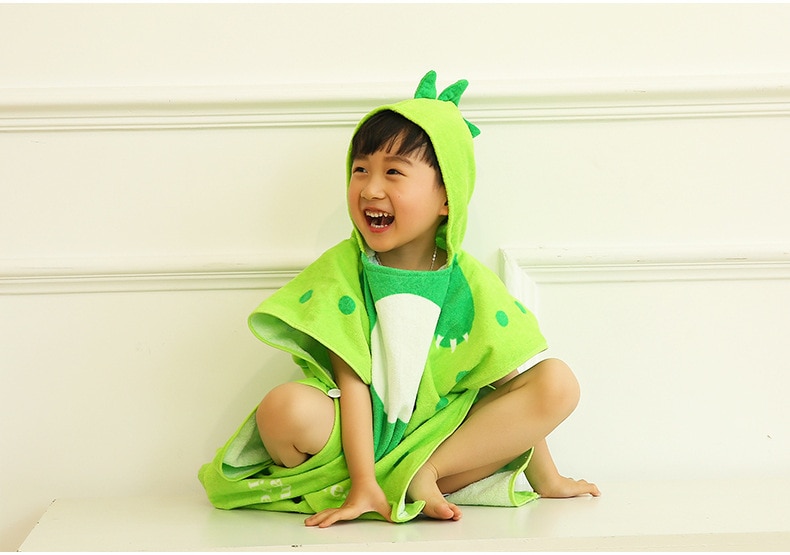 Bé khăn tắm trùm đầu Poncho trẻ em áo choàng tắm trẻ em khăn áo choàng tắm nhanh khô thấm sợi nhỏ du lịch thể thao Khăn tắm biển