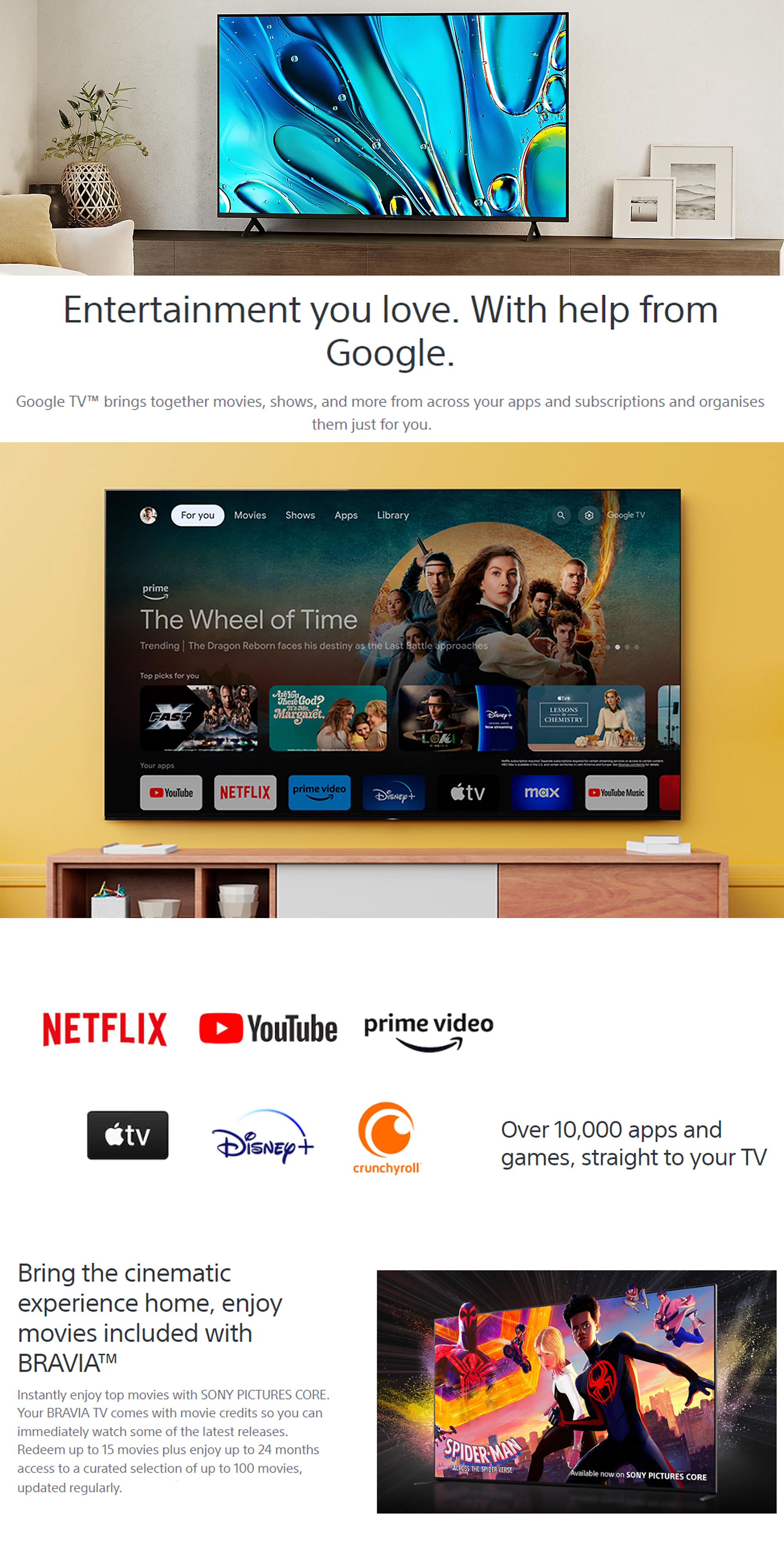 Sony 55 65 75 85 Inch S30 4K UHD HDR Google TV K-55S30 K-65S30 K