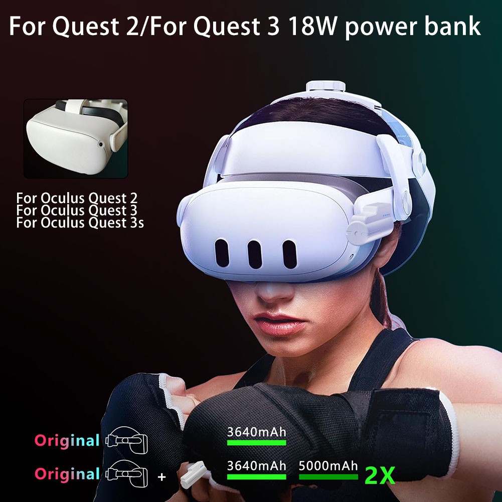 【Rockhouse】 Pin sạc dự phòng 5000mAh tiện lợi được thiết kế cho Meta cho các hệ thống quest3s VR [Sản phẩm Mới]