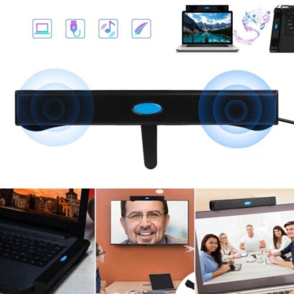 Okdeals USB Với Clip âm thanh nổi Thanh máy tính Notebook Máy Tính Mini hệ thống âm thanh Dài Loa máy tính có dây Loa Mini Âm Thanh