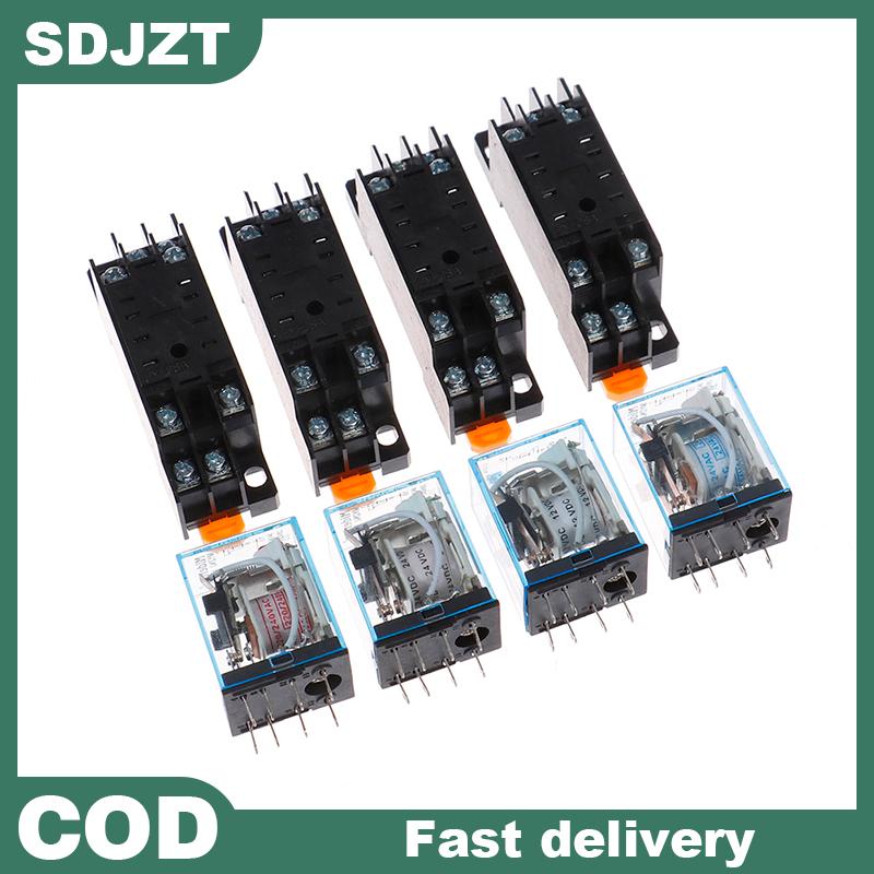 【SDJZT Tools】 Ac220v 12VDC 24VDC 24Vac 5A 8Pin cuộn dây điện MY2N-J tiếp sức hh52p với ổ cắm cơ sở Giá 35,516 Đồng*Miễn phí vận chuyển