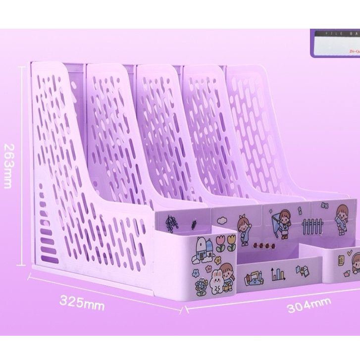 [Mới] Khay Kệ Đựng Tài Liệu Văn Phòng A4 / Giá Kệ Đựng Sách Vở - Tặng Kèm Sticker Xinh Xắn