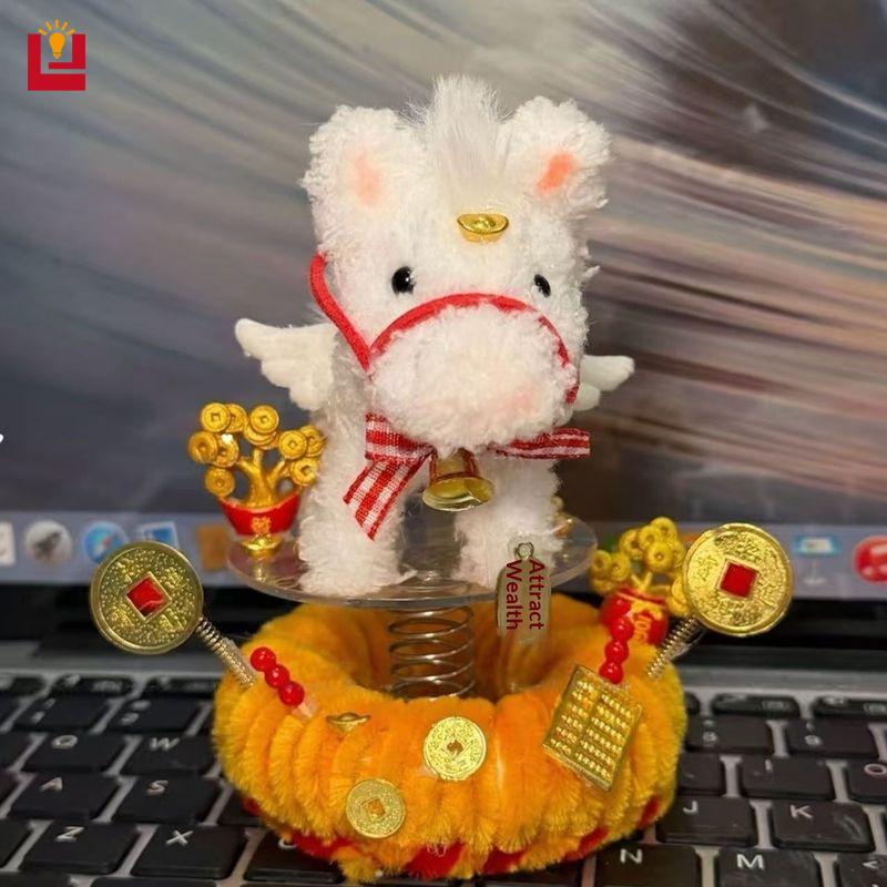 Chinese Fortune Horse Car Ornament DIY Kit with Spring Bobble Feature, Perfect New Year Gift for Dad or Boyfriend ราคา 54 บาท*ส่งฟรี