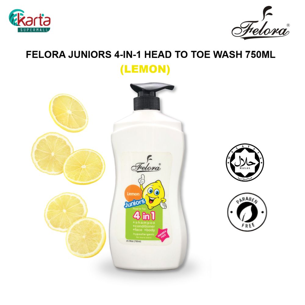 Felora Juniors 4-in-1 Head to Toe Wash 750ml (Assorted Variants)