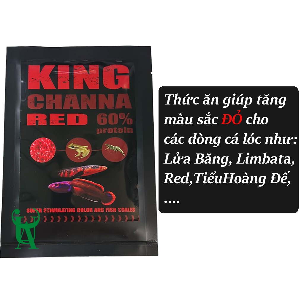 Thức ăn cám kích màu cho cá lóc KING CHANNA (Vẩy Rồng Nữ Hoàng Vây Xanh...)