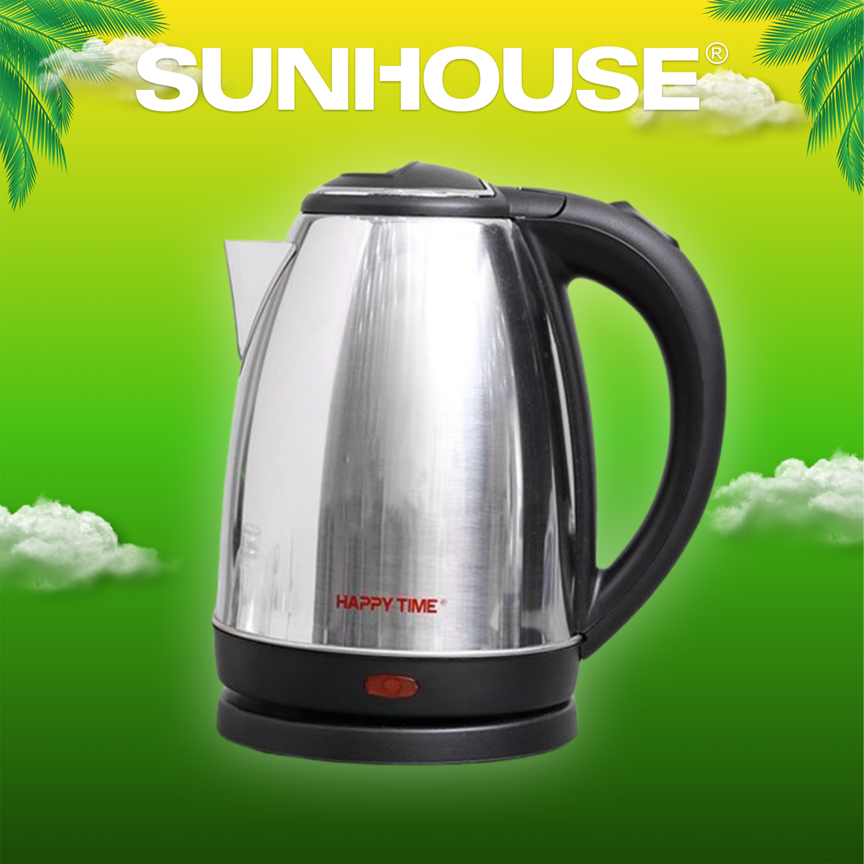 Ấm siêu tốc inox 1.8l sunhouse happy time htd1081 - bảo hành chính hãng 12 tháng