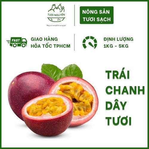 Chanh leo (mác mác) Tươi Nguyên Farm, 5kg chanh dây Đà Lạt tươi ngon, quả mỏng vỏ, đặc ruột, vị chua dịu, nhiều nước cốt