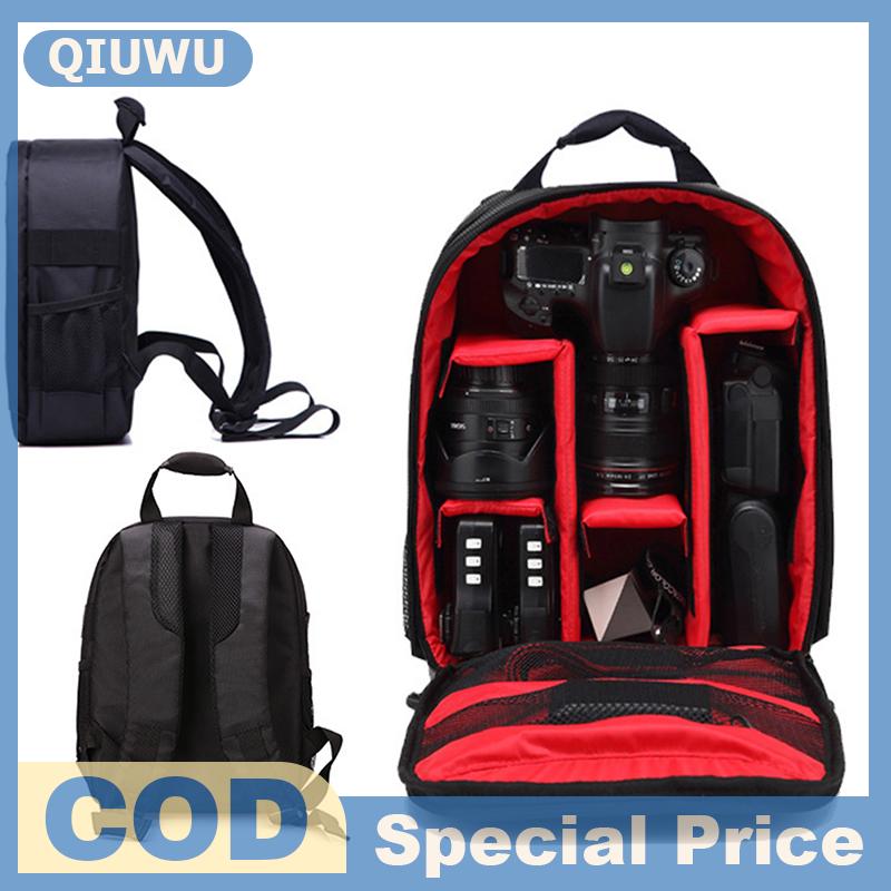  QIUWU Túi đựng máy ảnh DSLR SLR mềm chống nước Ba lô Ba lô cho Canon Nikon Sony 