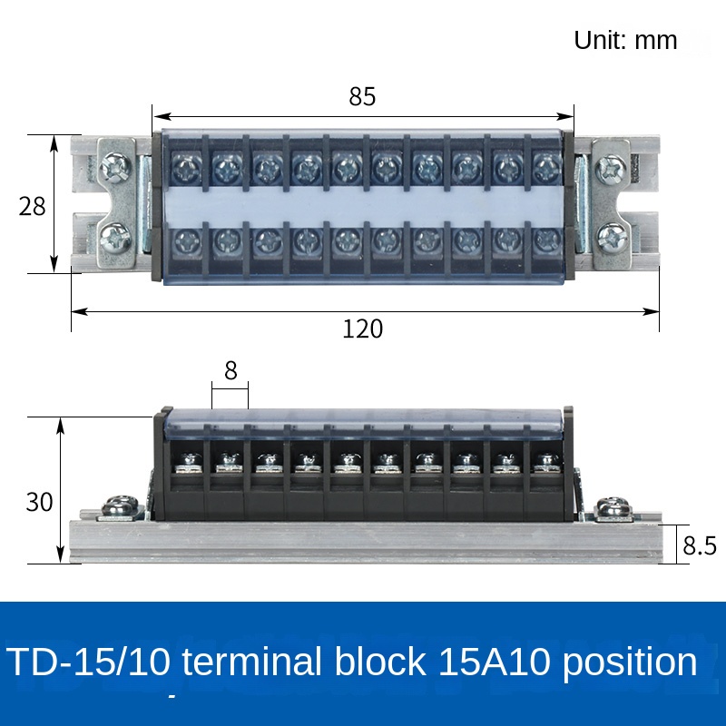 Đầu Nối Dây Điện TD 15/10 Chint | tùy chọn TD-1510 - Cài Ray, 15A/20A, domino terminal Cho Hệ Thống Điện