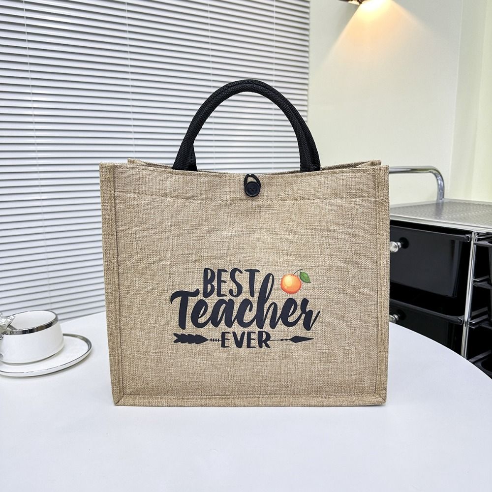 HKKFNQ In chữ Túi Tote Vải lanh Tái sử dụng Sức chứa lớn Túi xách đi biển Thường ngày Tay cầm trên Túi mua sắm - 6