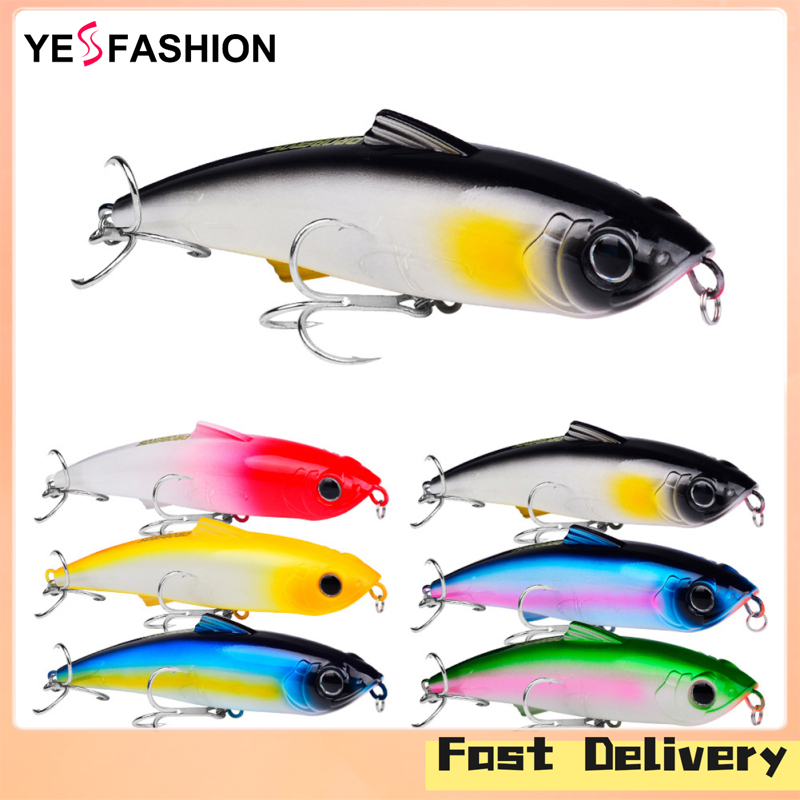 Yesfashion Store IN stock Artificial Sinking Fishing Lures With 2pcs 3/0# Hooks Outdoor Freshwater Saltwater Fishing Lures 19.5cm/83g For Pike Zander Fishing, Perch Trout Cod Bait ราคา 147 บาท*ส่งฟรี