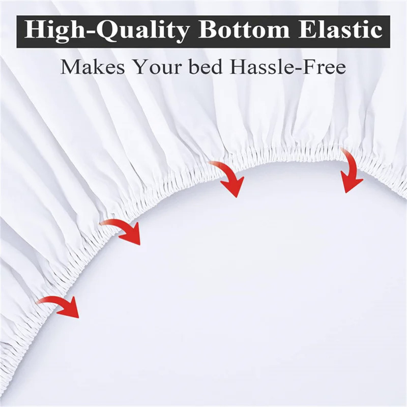 100% Egyptian Cotton Fitted Sheet with Elastic Bands, 400TC Pure Cotton Mattress Covers, Non Slip Ad