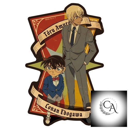Móc khóa Detective Conan Travel Sticker 9. Conan & Haibara Ai Amuro Phụ kiện trang trí túi xách Balo