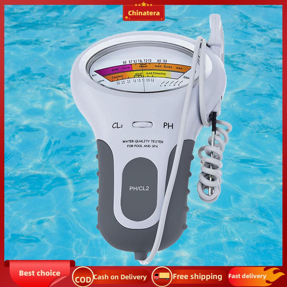 [Chinatera Malll]อุปกรณ์ทดสอบคุณภาพน้ำมืออาชีพ phlorine คลอรีน CL2 เครื่องทดสอบเครื่องวัดระดับน้ำเครื่องตรวจสอบน้ำพร้อมโพรบสำหรับสระสระว่ายน้ำสระว่ายน้ำ ราคา 252 บาท*ส่งฟรี