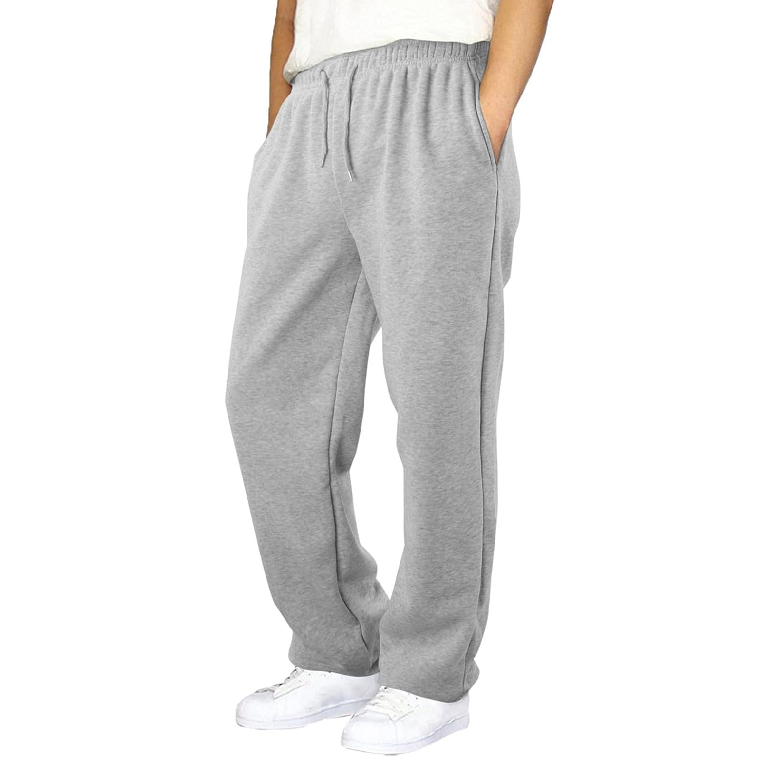 UHH Men Sweatpants for Outdoor Activities Basketball Training Pants Men's Baggy Sweatpants with Drawstring Waist – Casual Athletic Jogging Pants Straight Leg Trousers for Autumn Winter Workout for Men - 4