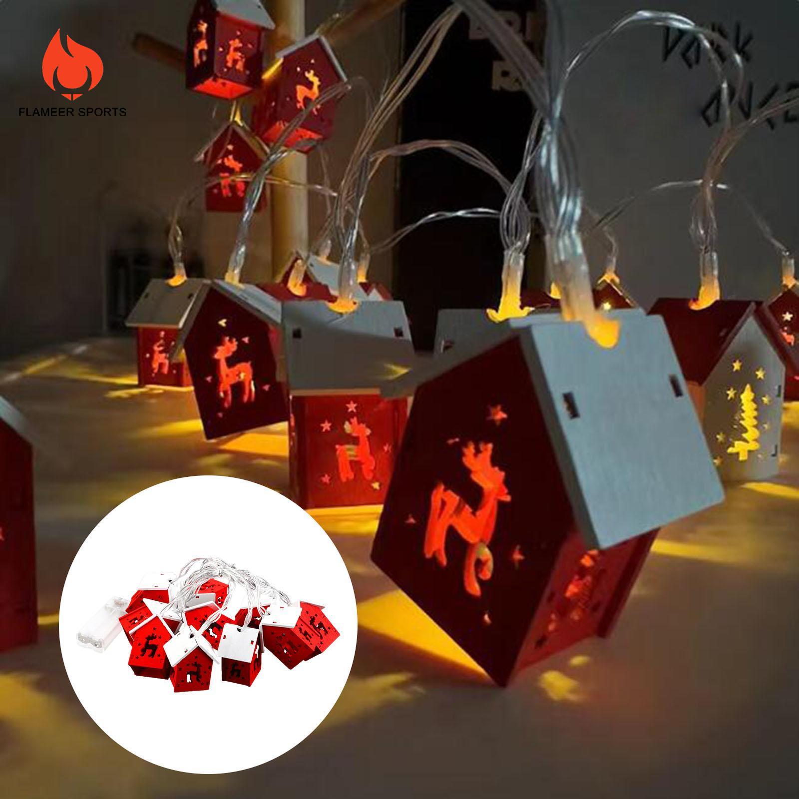 Flameer bằng gỗ giáng sinh nhà Đèn Led Dây hiển thị cho vườn trong nhà trang trại