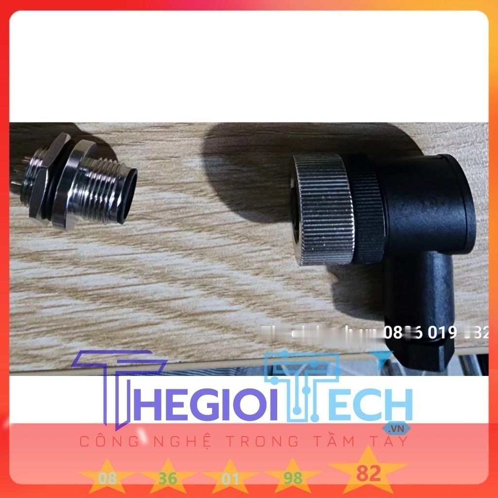 TH Dây Cảm Biến Đầu Jack connector cắm M12, Cáp 4 5 8 12 Lõi, Đầu chân đực, đầu cái, chống thấm nước, kiểu đầu nối thẳng TGT - 3 Mét - Bộ Đực - Cái 5P V4