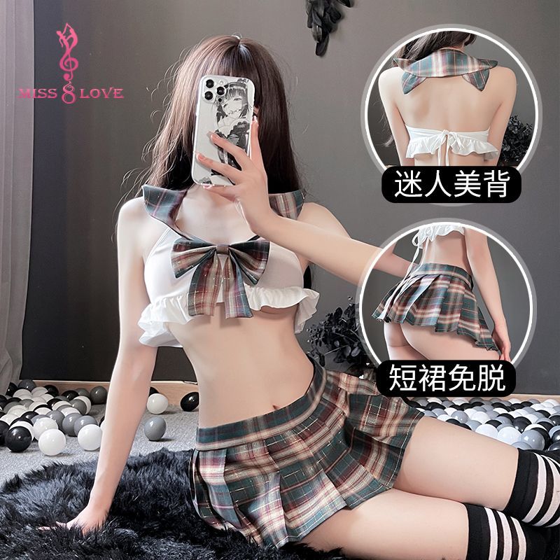 MISS8LOVE sexy đồ lót sexy đồ ngủ sexy váy  Đồ lót 1 bộ   Sexy Underwear Học viện Phong jk Babes Sexy váy ngắn xếp li quyến rũ đam mê thuần khiết dễ thương sinh viên bộ đồ ngủ