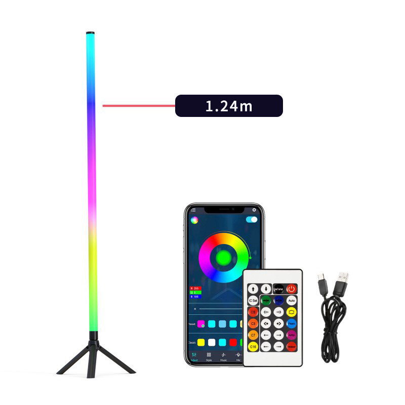 Mishilei Đèn đứng LED RGB đồng bộ nhạc Bluetooth App Remote hẹn giờ ánh sáng góc phòng trang trí phòng ngủ phòng khách setup game