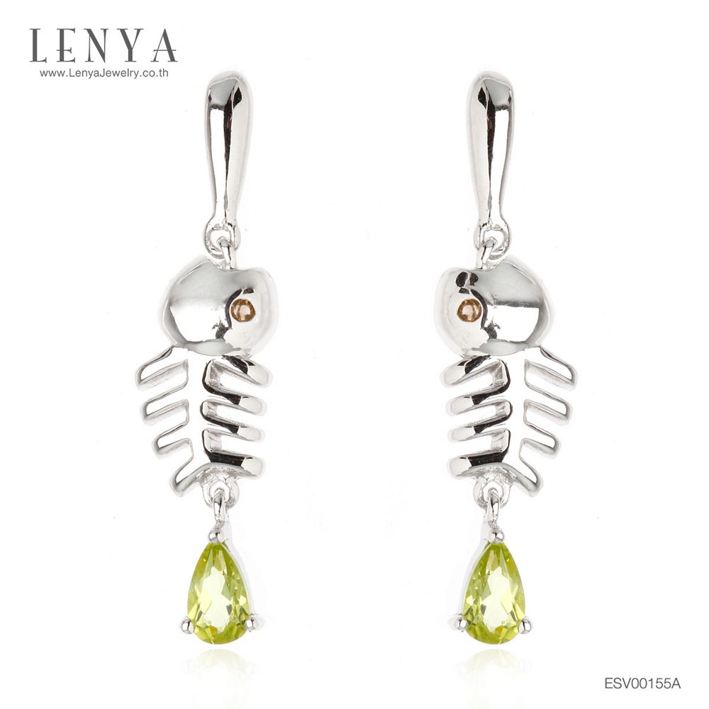Lenya Green Gemstone Earrings Enhance Luck, Love, and a Stable Life. Size 5 Mm. 925 Sterling Silver Body with White Gold Plating. ราคา 2,290 บาท*ส่งฟรี