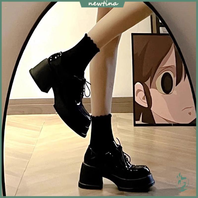 fsetea Giày Da Oxford Đế Dày Mũi Tròn Thời Trang Cho Nữ aetr