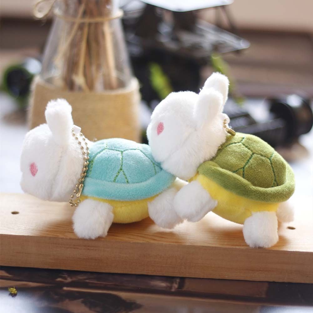 11CM Cute Turtle Rabbit Plush Stuffed Doll Soft Plush Toy Keychain Bag Decor Pendant Kid Gift