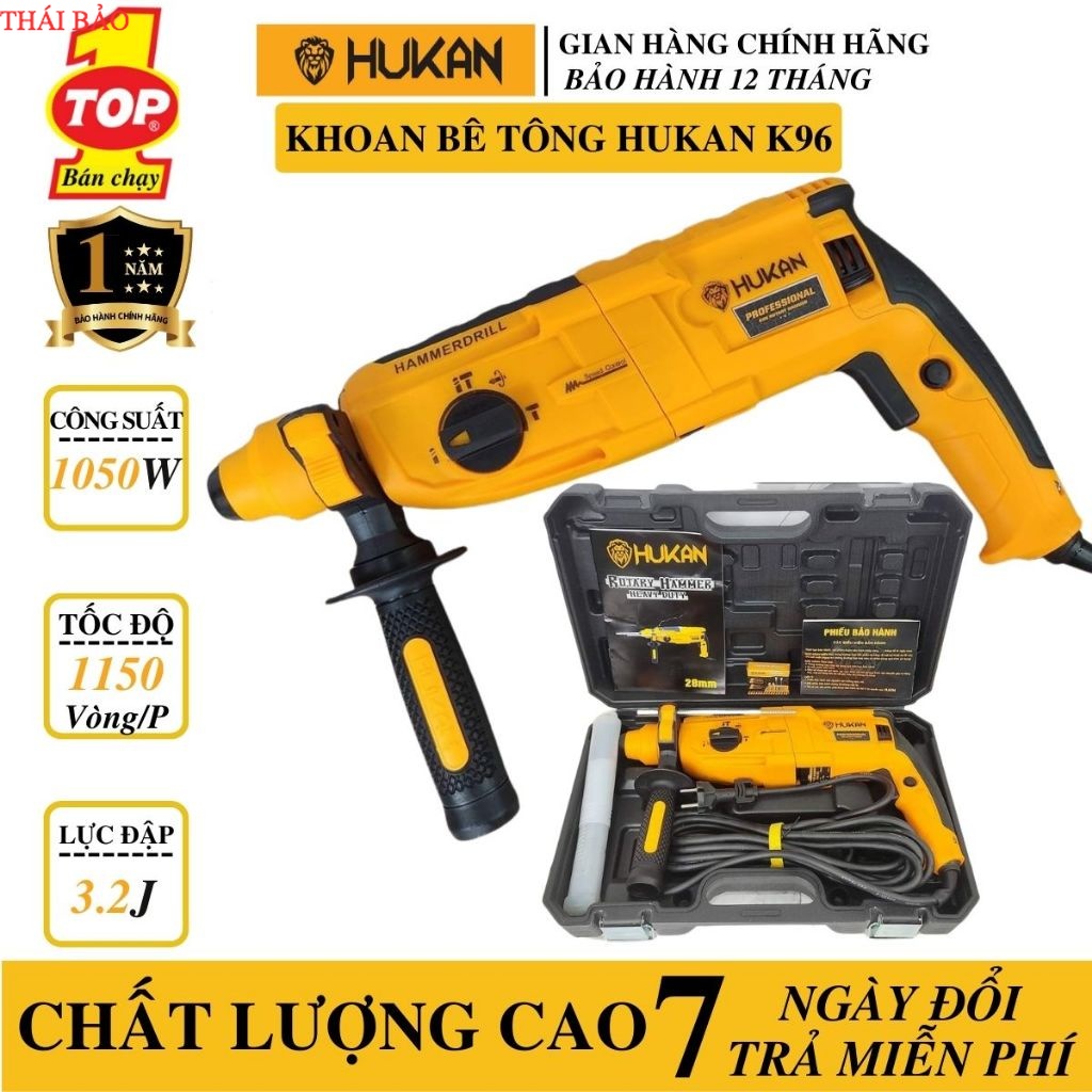 Máy Khoan Bê Tông Chính Hãng HUKAN HK-K96 mẫu mới 2023 mấy xây dựng thái bảo