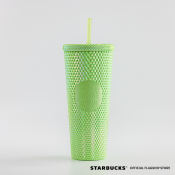 Starbucks 24oz Cold Cup Chartreuse Bling Holiday2023