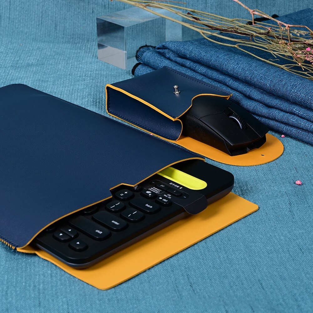 For Logitech K480 Bluetooth Keyboard And Mouse Storage Pouch Leather Case Carrying Pouch Soft Case