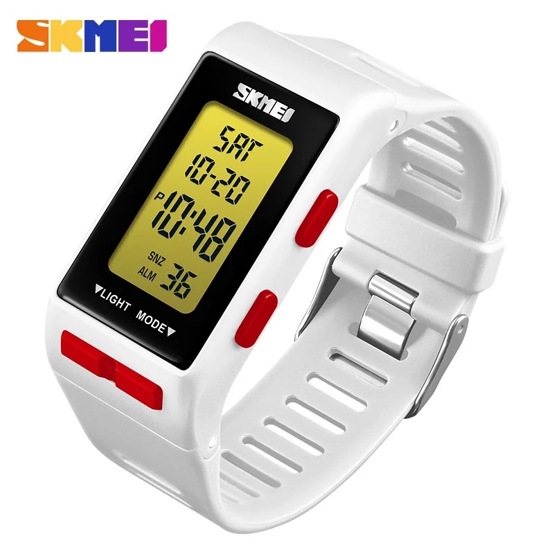 ZZOOI SKMEI Digital Men Women Watch Sports Outdoor Watches Time Waterproof Week Display Relogio Feminino For Women Men Rectangle Dial