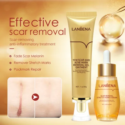 LANBENA Acne Scar Remove Serum Acne Treatment Cream Skin Repair Stretch Marks Anti Acne Shrink Pores Blackhead Whitening 2PCS
