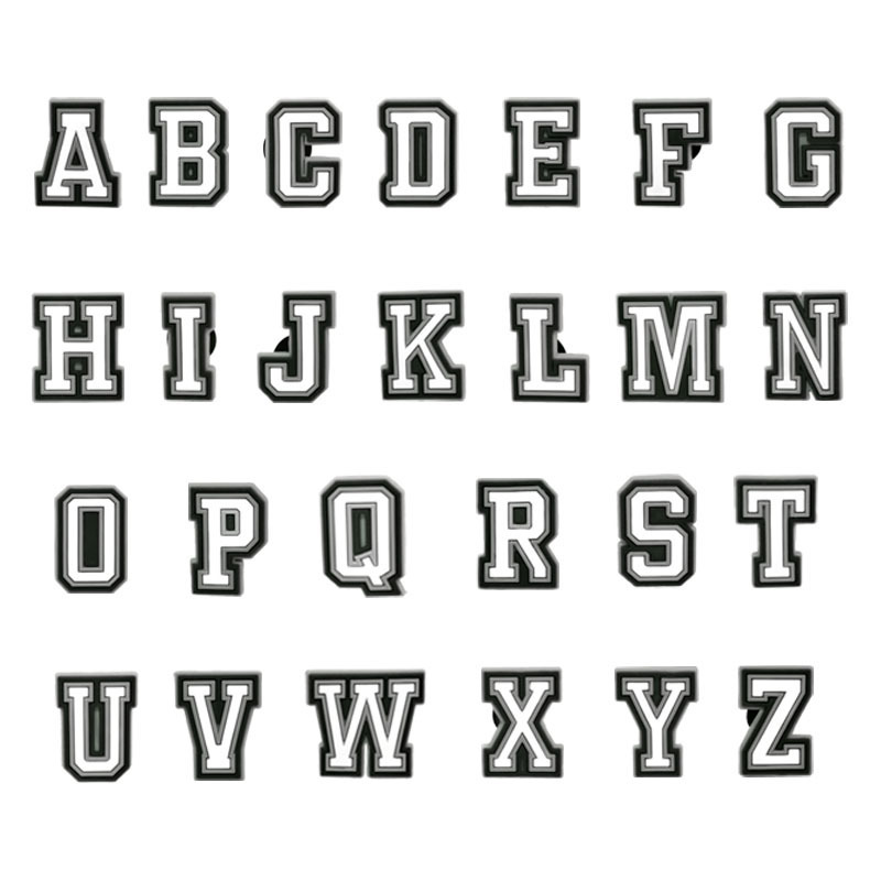 [khog] Pack Pins for Crocs Charms Shoes Accessories White Letter Decoration Jeans Women Sandals Buckle Kids Favors Men Badges