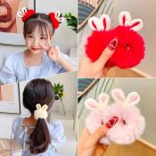 Rabbit Ears Elastic Hair Tie - Cute Hair Accessory for Girls