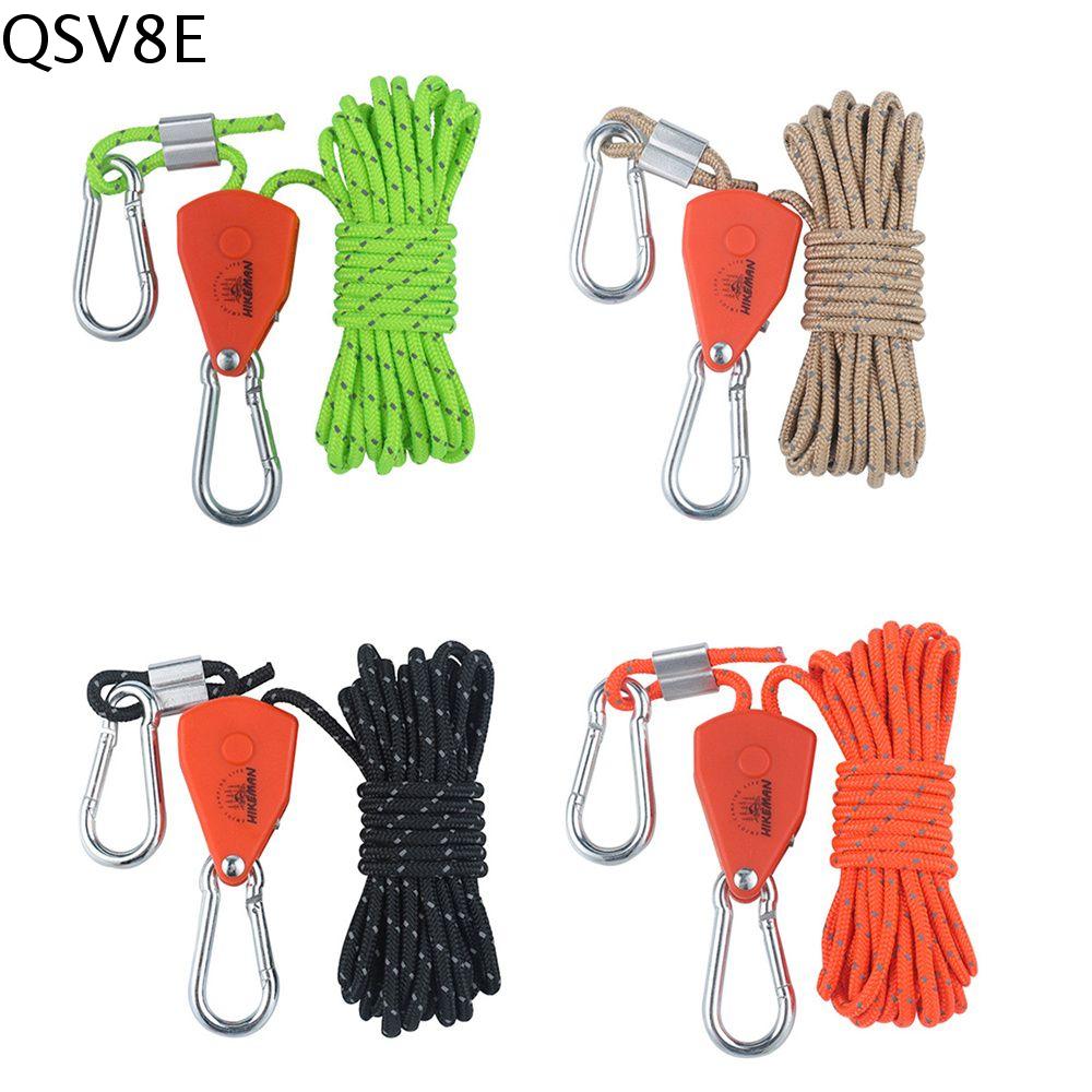 QSV8E Với Móc Bền Cắm Trại Khóa Điều Chỉnh 4/6mm Hoạt Động ngoài trời Ô phản xạ Dây Phản Quang Paracord Phản Quang Cắm Trại Sợi Dây Thừng Lều Dây Thừng Gió